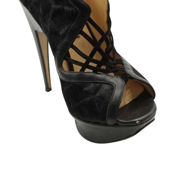 Pre Loved Nicholas Kirkwood Vintage LaceUp Platform Heels Women black - Picture 7 of 7